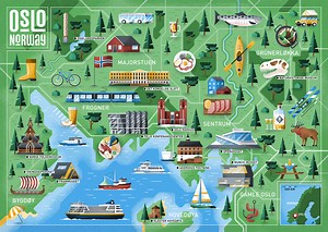 Oslo, map illustration - Adrian Bauer