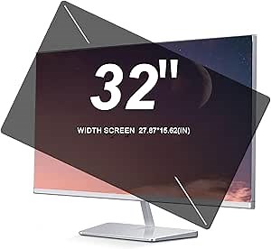 32" Desktop Privacy Screen Protector Filter Computer Privacy Screen.Anti Blue Light/Scratching/Anti Glare/Anti Blue Light. 16:9 Aspect Ratio, Size is(708 * 397 mm. 27.87 * 15.62 inch)