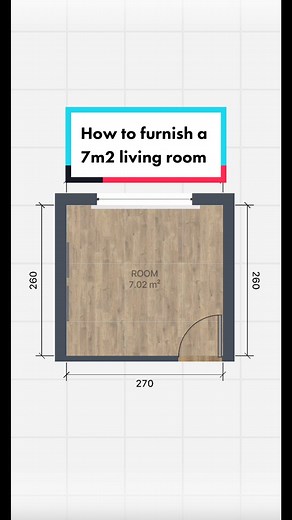 Thsi is how you can furnish a 7m2 living room. It is a tiny space and you want to make the most of the space! But also keep it as cosy as possible 🫶 #interiordesigntiktok #InteriorDesign #housedesigner #HomeInspiration #designconsultation #homedesigner #dreamhomemakeover #floorplanupgrade #interiors #designyourdreamspace #interiorinspiration #interior #digitaldesign #midcenturymodern #furniture #floorplanideas #realestate #floorplangoals #chiccompactspace #modernhome