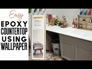 EPOXY COUNTERTOP Tutorial with WALLPAPER!