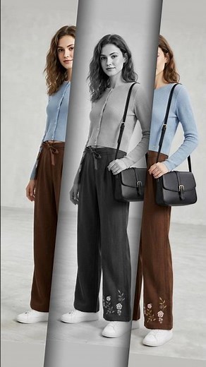 Casual Chic Outfit Idea 💙 | Styling a Blue Cardigan & Wide Leg Pants #easychic #outfitblog