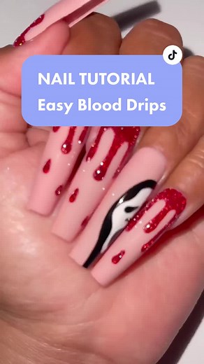 Easy DIY Blood Drip Nails Tutorial with Charme Gel