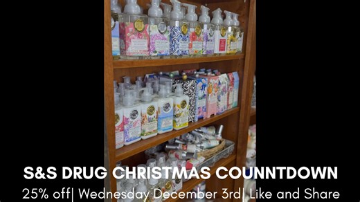 🎄✨ S&S DRUG CHRISTMAS COUNTDOWN – DAY 3! ✨🎄 It’s Wednesday, December 3rd, and today’s Christmas Countdown special is one you’re going to love! 🌸 25% OFF all Michel Design Works everyday and holiday items! 🌸 From stunning holiday patterns to their classic everyday designs, Michel Design Works brings the prettiest packaging, the best scents, and the perfect gift-ready look for teachers, friends, coworkers… or yourself! Lotions, soaps, candles, kitchen towels, gift sets — all 25% off today only