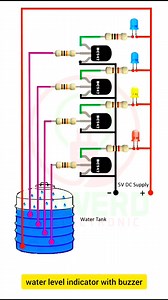 water level indicator with buzzer #electrical #electricalwork #powerdbyelectric #diagram #electricalwork #electrical | Powerd By Electronic