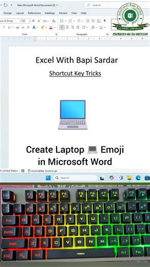 💻 Create Laptop Emoji in Word Using Shortcut! Want to insert a Laptop Emoji instantly in Word?