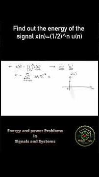 Find out the energy of the signal x(n)=(1/2)^n u(n). #shorts | Energy & Power Signals solved problem