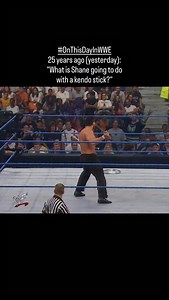 Shane O’Mac makes a death wish as he hits Steve Blackman with a kendo stick We know how this ends up at SummerSlam... 😲 Not sure what flies into the crowd when McMahon picks up the stick - he looks round a little concerned! #OnThisDayInWWE | On This Day in WWE