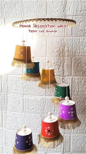 Paper Cup Chandelier Making at Home #shorts #viralshorts #diychandelier #craft #handmade