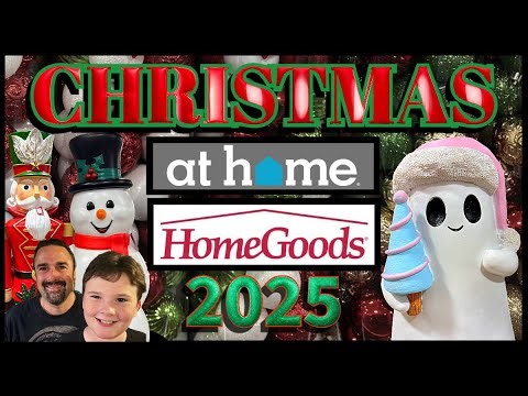 Christmas 2025 AT HOME & HomeGoods New Decor Shopping Walkthrough! Holiday Decoration Shop With Me!