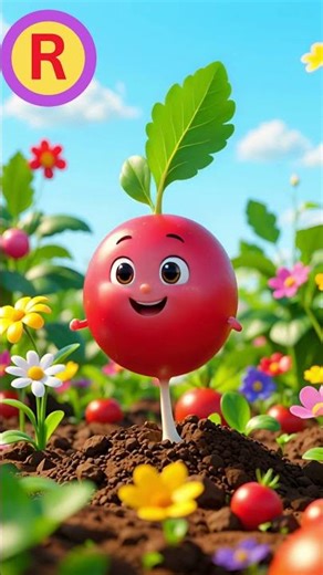 R for Radish | ABC Vegetables for Kids | Alphabet Learning Shorts | Fun ABC Vegetable Learning