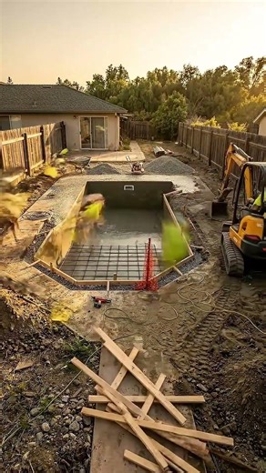 Luxury Backyard Transformation 😱 From Dirt to Dream Pool at Golden Hour ✨