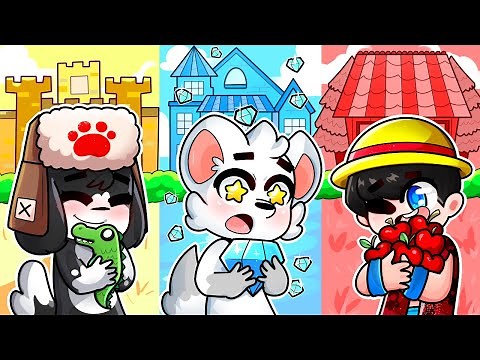 🌈 CONSTRUIMOS usando SOLO 1 COLOR en MINECRAFT 😂 BUILD BATTLE con LosPanas