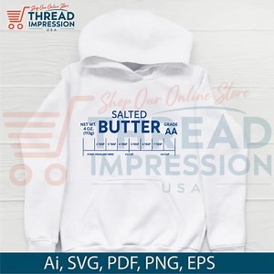 Salted Butter PNG & SVG | Stick of Butter Design | Funny Baker Gift | Baking Shirt Graphic | Digital File Instant Download | T-shirt Design - Etsy