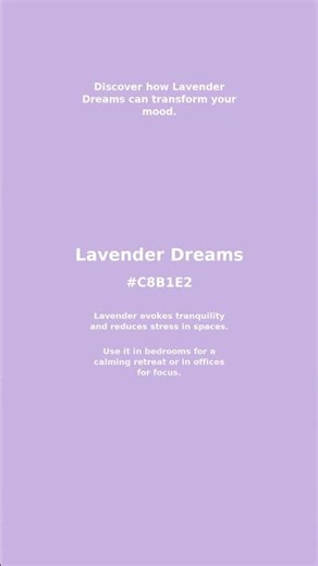 Lavender Dreams: A Soothing Color for Your Space