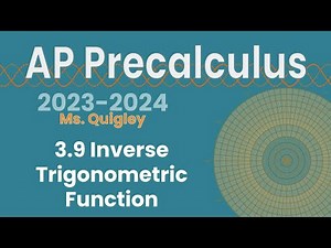 Inverse Trigonometric Functions (3.9)