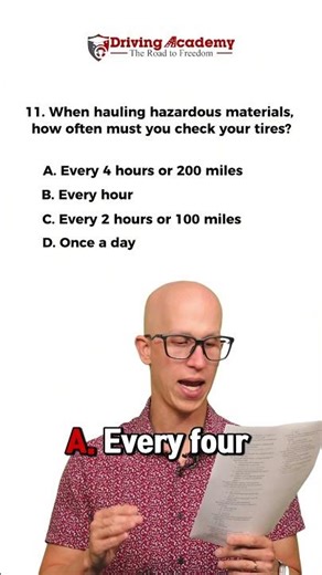 CDL Hazmat Test Prep: Tire Check Rule!