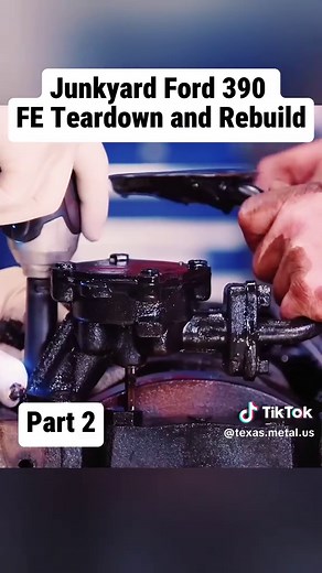 Junkyard Ford 390 FE Teardown and Rebuild #engineering #engine #projectcar #enginerebuild #rebuild #fyp