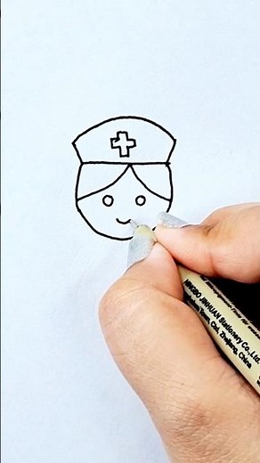 Easy Nurse drawing for kids #kids #shorts #drawing #nurse #howto #kidsvideo #ytshorts #yt #kidsart