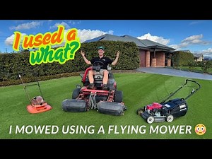 First Mow After Overseeding Ryegrass Lawn | Rare 2 stroke Flymo Hover Mower in Action
