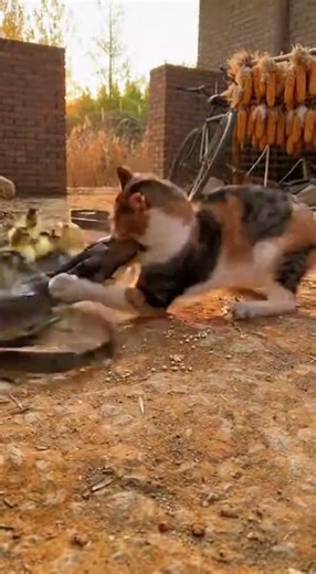 Cat vs Snake: A Fierce Backyard Battle 🐱🐍⚔️