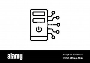 Ready to use linear animated icon of computer cpu