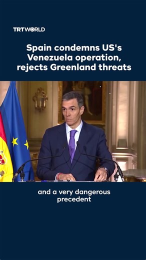 Spanish Prime Minister Pedro Sanchez has condemned recent operations in Caracas, labeling them as a "terrible and dangerous precedent." Sanchez warns that such actions push the world toward "a future of uncertainty and insecurity," reminiscent of past invasions driven by oil interests. He emphasized Spain's firm stance against threats to the territorial integrity of European states, specifically mentioning Denmark. Sanchez declared, "We cannot accept it, and we will not remain silent in the face