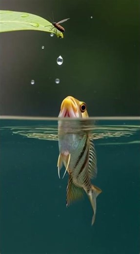 This Fish Is a Sniper 🎯 | Archerfish Shoots Its Prey 😳 | Leafy Logic #viralshorts