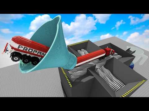 Car Vs Shredder Factory In Simulation Maps | Teardown