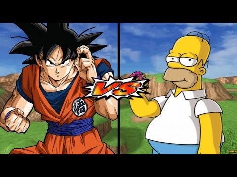 Dragon Ball Z Budokai Tenkaichi 3 PS2 Goku vs Homer Simpson mod