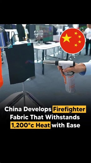 Tech Hub on Instagram: "A Chinese company, Safmax, has unveiled new high-performance fabrics at the Public Security Tech Expo in Lianyungang, China. Among them is a flame-retardant fabric that can withstand temperatures up to 1,200°C (2,192°F) without melting, shrinking, or deforming. The material is designed for firefighter suits and fire blankets, especially to block airflow during battery fires in electric vehicles. Safmax says it offers one of the most effective and practical solutions for f