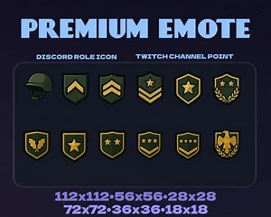 12 Military Rank Role Icons – Discord Server Badge Set / Twitch Tier Pack - Etsy