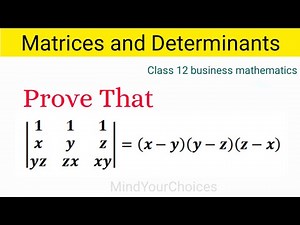 Matrices and Determinants | Class 12 business math | business mathematics