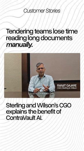 AI for Tenders: Sterling and Wilson CGO on the Benefits of ContraVault AI