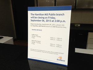 No More Banking Inside Hamilton Mill Suntrust