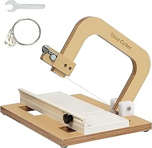 Wooden Soap Cutter, Wire Soap Cutters Adjustable Stainless Steel Cutting Tool for Handmade Soap Loaf Candles Cheese DIY Making Tool