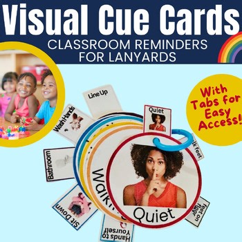 Editable Autism Lanyard Cards – Visual Cues for Behavior & Directions