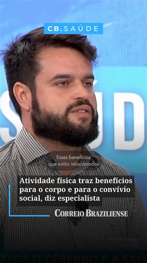 Correio Braziliense on Instagram: "Samuel vidal, professor e pesquisador em educação física e coordenador do curso na Universidade Católica de Brasília, foi o entrevistado do CB.Saúde desta quinta-feira (18). No programa, ele ressaltou os benefícios que a prática constante de exercícios físicos trazem par além da saúde biológica, como impactos positivos na saúde mental e na socialização. Confira a entrevista completa no canal do Correio no YouTube"