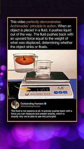 This video perfectly demonstrates Archimedes’ principle in action.