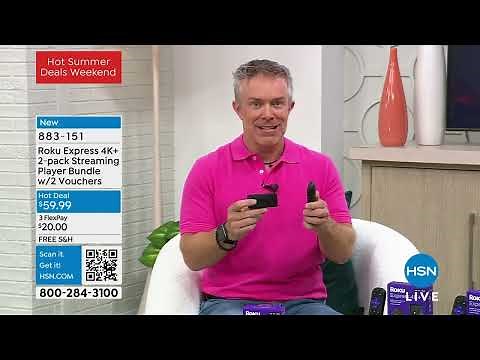 Roku Express 4K+ 2pack Streaming Player Bundle with 2 Vo...