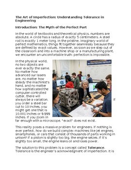 Tolerance in Engineering - Reading Passage and x 10 Questions