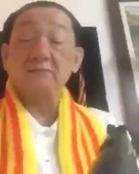 Angry chinese man with gun