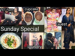Sunday Vlog, TET form,मेहमान, cupcake, laundry, और क्लीनिंग