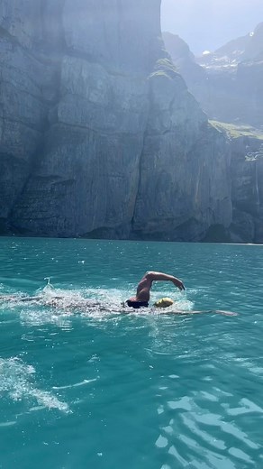 Markus Marthaler 🇨🇭• Triathlon • Swimming | What an amazing place to swim 🏊‍♂️! Would you swim in Oeschinensee? #triathlicious #humansoftriathlon #tri365 #swimmers #ironmanjourney... | Instagram