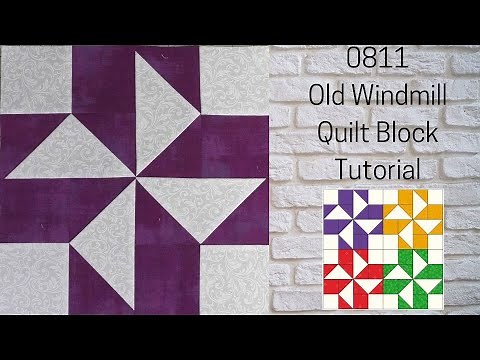 0811 Old Windmill Free Quilt Block Tutorial | Block of the Day 2023 | Flying Geese Four at a Time