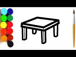 How to Draw a Table For Kids Step by Step and Coloring | Table Drawing for kids #table #artforkids