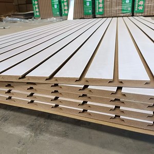[Hot Item] 18mm Slot MDF Wall Display Supermarket Slotted Groove MDF Decorative Slatwall Panel