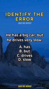 Identify The Error 421 #English #englishgrammar #englishlesson #englishlearning #quiz | Quizbee World