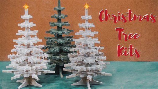 Build wooden tabletop Christmas trees for decor