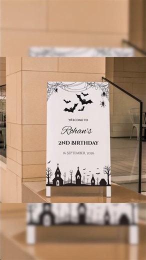 2nd Birthday Halloween Welcome Sign Board Birthday Signage