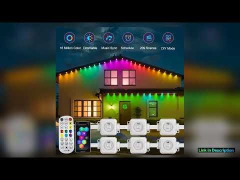 300ft RGB Eaves LED Lights Permanent Outdoor Lights String APP Bluetooth Light Strip Scene Modes